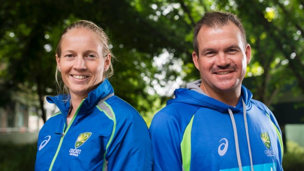 Preparing for the World Cup: Southern Stars captain Meg Lanning and coach Matthew Mott.