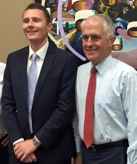Port Augusta Mayor Sam Johnson with Prime Minister Malcolm Turnbull