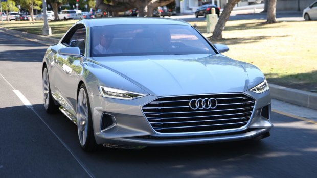 Driving Audi's Prologue concept car through Beverly Hills, complete with a police escort.