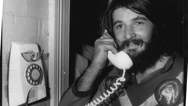Rugby League Grand Final: Canterbury V Easts. Geoff Robinson calls crown &amp; St. Hospital to check on wife. September 27, 1980.