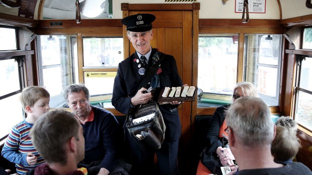 "Connie Kevin" sporting his original tram conductor uniform from the 1970s.