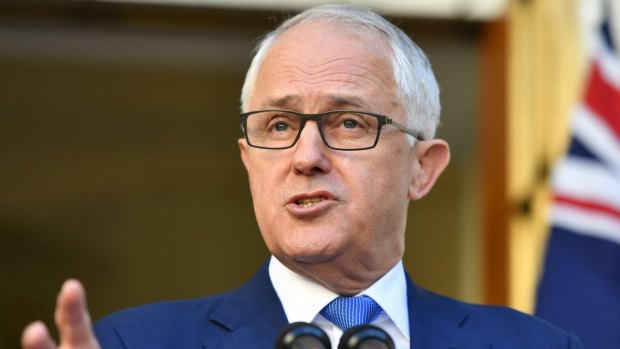 Prime Minister Malcolm Turnbull announces the royal commission on Thursday. 