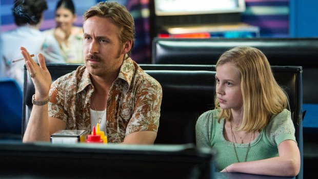 Angourie Rice with Ryan Gosling in The Nice Guys.