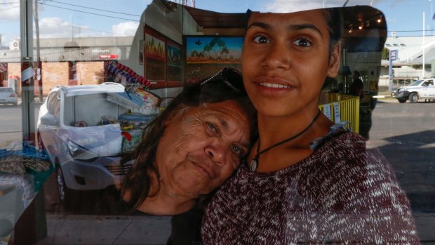 Walgett High School student, Keria Fernando,16, with her grandmother, Iris Fernando. 