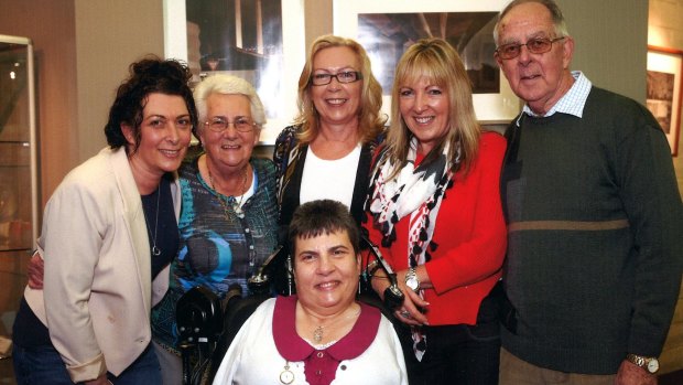 The Rowe family (back row, from left), Andrea, mother Wendy, Merrilyn, Alison and father Ian, with Lyn at front/