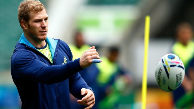 David Pocock on the sidelines ahead of Australia's game against Scotland on Sunday.