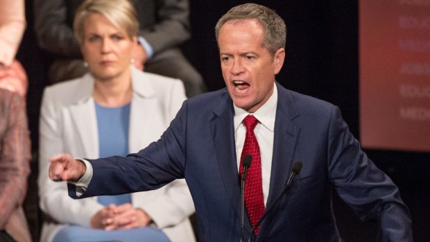 Opposition Leader Bill Shorten during Labor's party launch on Sunday.