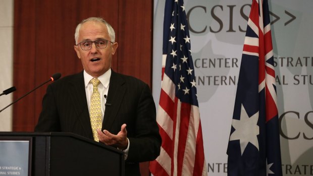 Prime Minister Malcolm Turnbull delivers a speech to the Centre for Strategic and International Studies in Washington, DC.