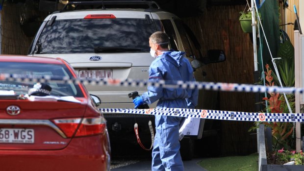 Police investigate a shooting at Sunnybank Hills Caravan Park after a man was taken to hospital with an abdomen injury.