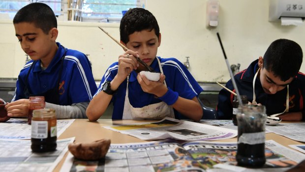 Year 7 students at Liverpool Boys High School are taught through project-based learning instead of traditional classes. 