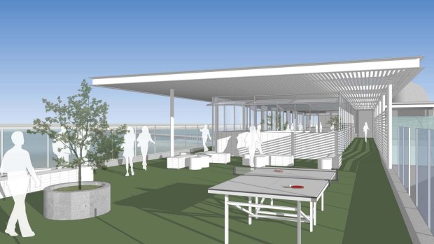 An artist's impression of the plan for the St Kilda Sea Baths rooftop. 