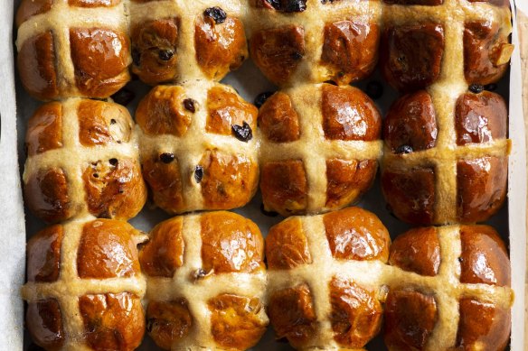 Hot cross buns from Flour and Stone.