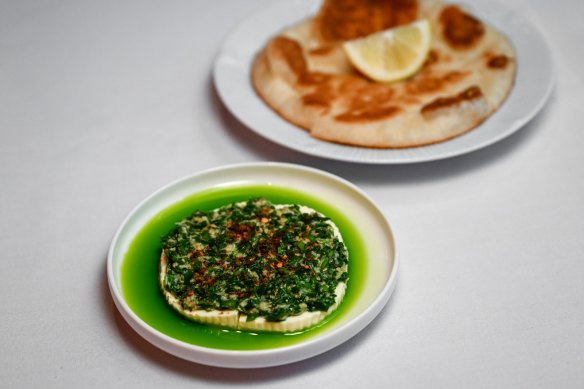 The "cheese course": Yunnan milk curd and bing bread.