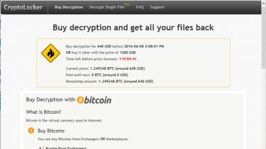 A ransom screen seen by those who download the infected .zip file.