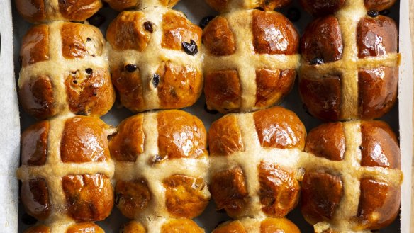 Hot cross buns from Flour and Stone.