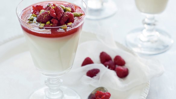 Muhalbiyah milk pudding with rosewater.