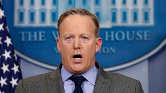 White House press secretary Sean Spicer's unscheduled first appearance.