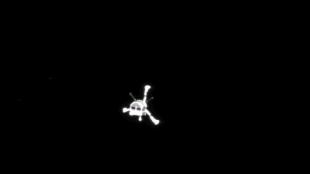 Lost in space: a parting shot of the Philae lander after it separated from the Rosetta orbiter last November.
