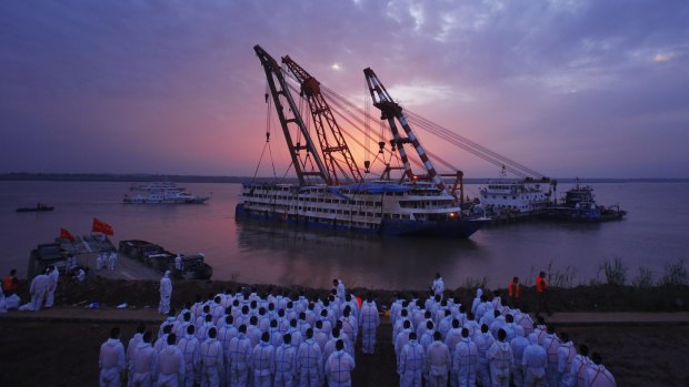 The Eastern Star was lifted out of the Yangtze River on Friday.