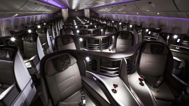Seat pitch is a generous 190cm and seat width is spacious at 60cm in business class on the Boeing 777.