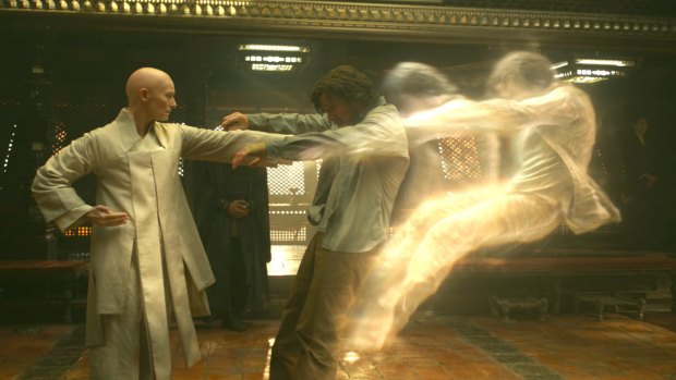 The Ancient One (Tilda Swinton) is a sorceress who gives Dr Strange his Matrix-style training in Kathmandu.