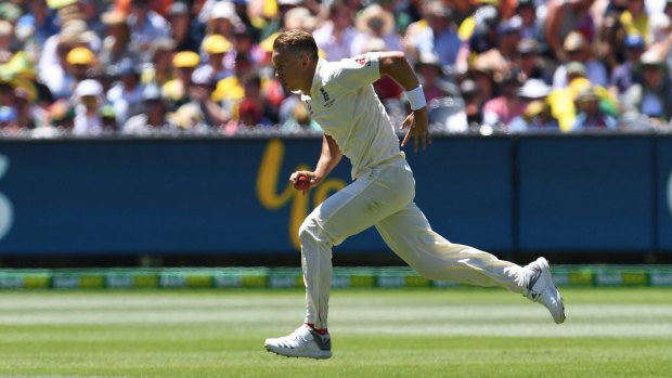 England's Tom Curran on debut at the MCG.