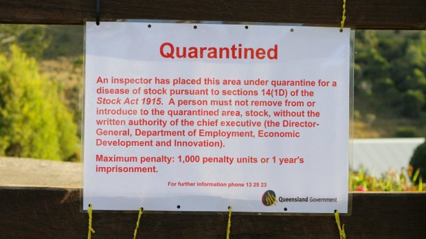 A central Queensland property was quarantined in 2014 after a horse died from Hendra virus.