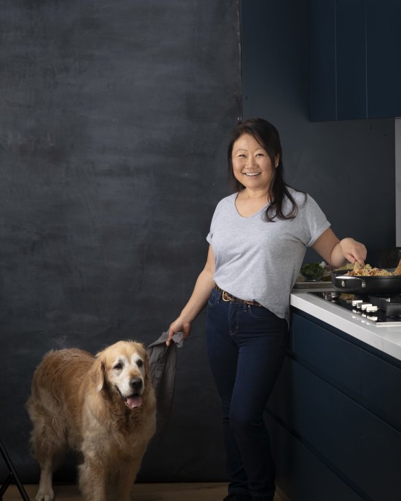 Maehashi and her dog Dozer.