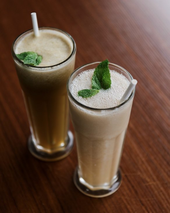 Lulo (left) and soursop juices.