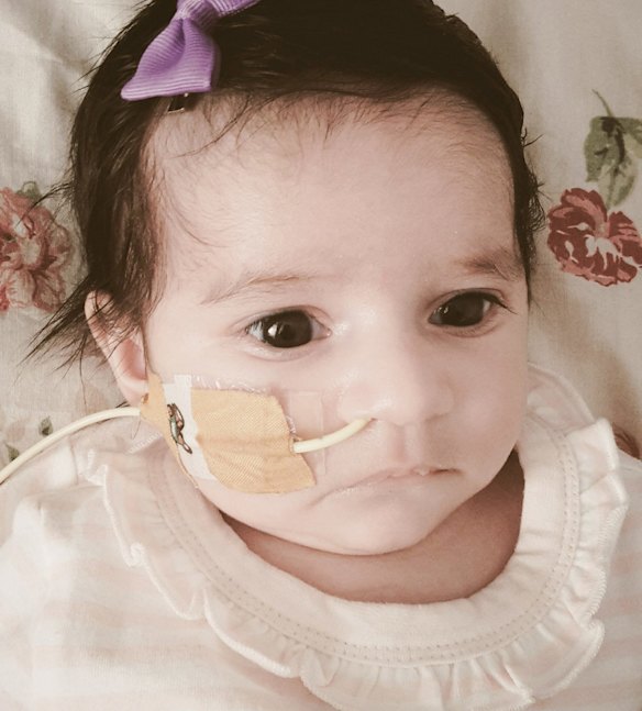 Amelia Khan suffered brain damage and is being fed through a tube. 
