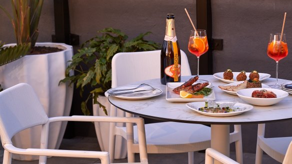 Italian snacks, Spritzes and prosecco await at Stella's rooftop in South Yarra.
