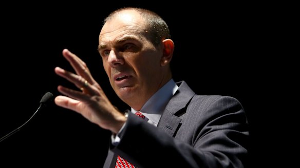 Australian Prudential Regulatory Authority chairman Wayne Byres doesn't use the B-word, but says "we are in an environment of heightened risk".