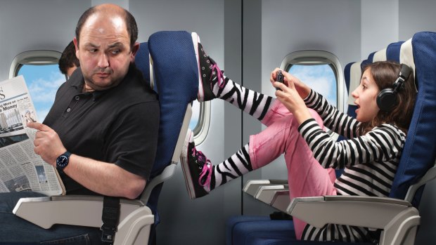 Seat kicking: It's annoying but not the most likely reason to cause air rage according to a new study.