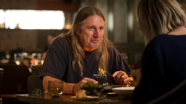 Author Tim Winton with Kylie Northover at Pascale Bar and Grill. 