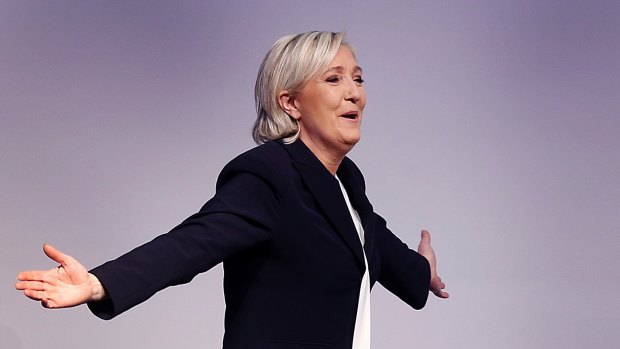 Far-right leader and candidate for next spring presidential elections Marine le Pen.