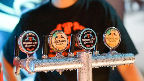 Ales on tap at the award-winning Prancing Pony Brewery.