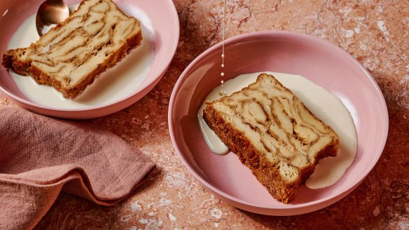 Kate Reid's croissant 'bread and butter' pudding.