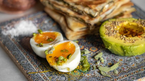 Give your gozleme an Australian twist with avo and egg.