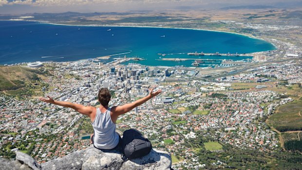 The view from Table Mountain, Cape Town, South Africa.