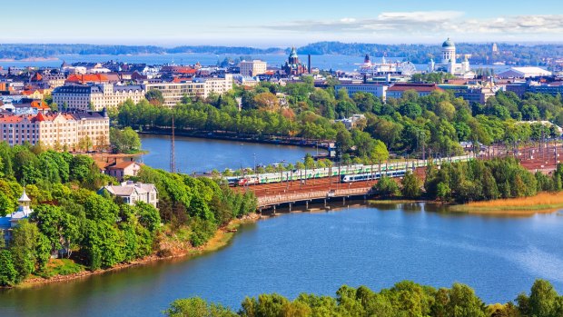 Finland has been named the safest country. Pictured: Helsinki.