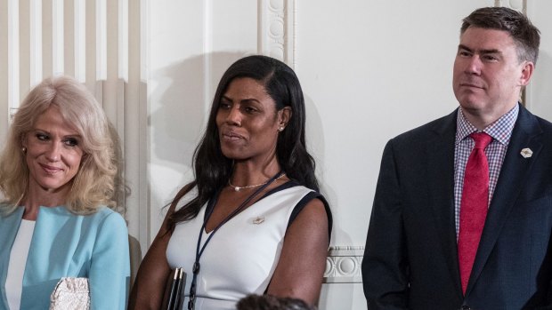 Counselor to the President Kellyanne Conway, White House Director of communications for the Office of Public Liaison Omarosa Manigault, and White House Communications Director Mike Dubke.