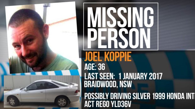 A picture of Joel Koppie and the car police believe he may be driving towards the South Coast.