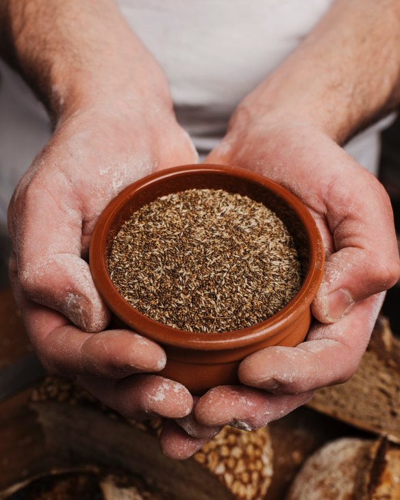 Baker James Partington of Staple Bread has experimented with kangaroo grass seed in baking.