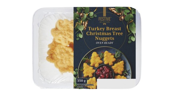 Aldi's version of tree-shaped turkey nuggets.