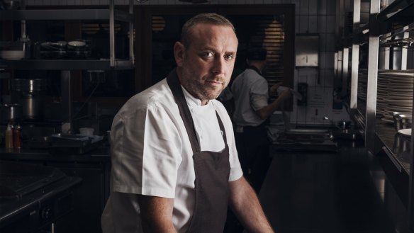 Joel Bickford, chef at Shell House in Sydney, makes pancakes and tops them with fresh ginger, brown sugar and orange juice.