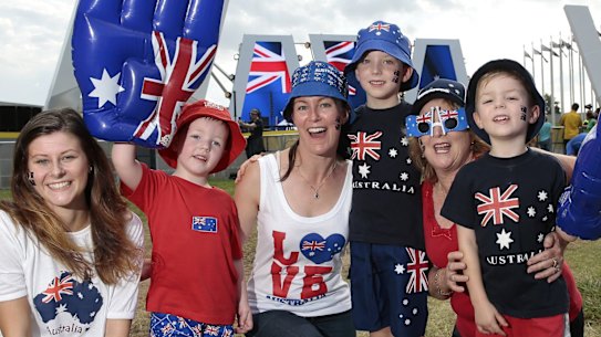 Larissa Quast of Kambah, Patrick Cook, 4, of Macgregor, Sandra Cook of Kambah, Alex Cook, 6, Robyn Cook of Coffs Harbour and Chris Cook, 4, of Kambah. 