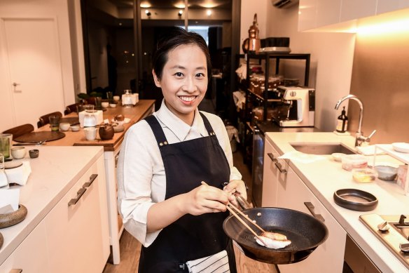 Chef Jung Eun Chae in her eponymous apartment restaurant.