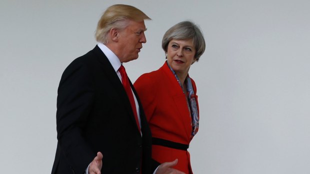 US President Donald Trump and Britain's Prime Minister Theresa May at the White House in January. 