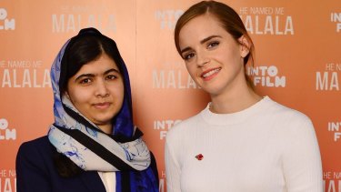 Malala Yousafzai with Emma Watson. 