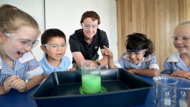 Preps Ella, Lucas, Mariyah and Lilliana discover the excitement of science with the help of teacher Stewart Wilson.